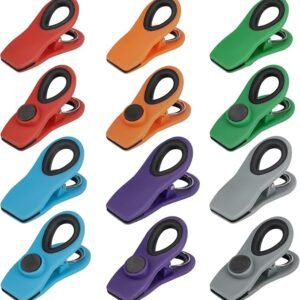 Chip Clips, Magnetic Bag Clips with Air Tight Seal for Food Storage (12 pieces)